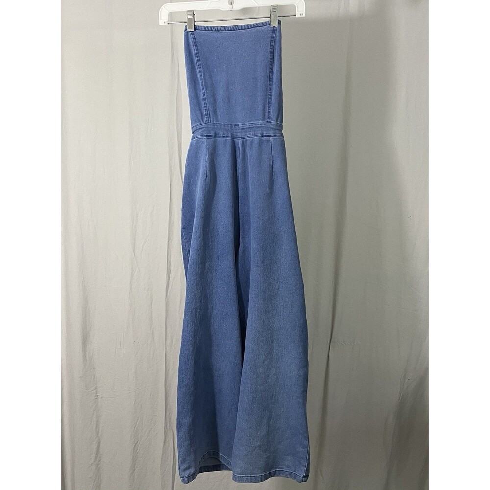 Derek Heart Denim Stretch Jumper Lace Up Back Women’s Sz M - Picture 7 of 10